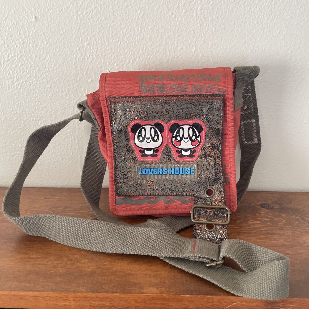 Vtg Super Lovers House Crossbody Bag Ken Merry Panda Harajuku Deadstock Archive